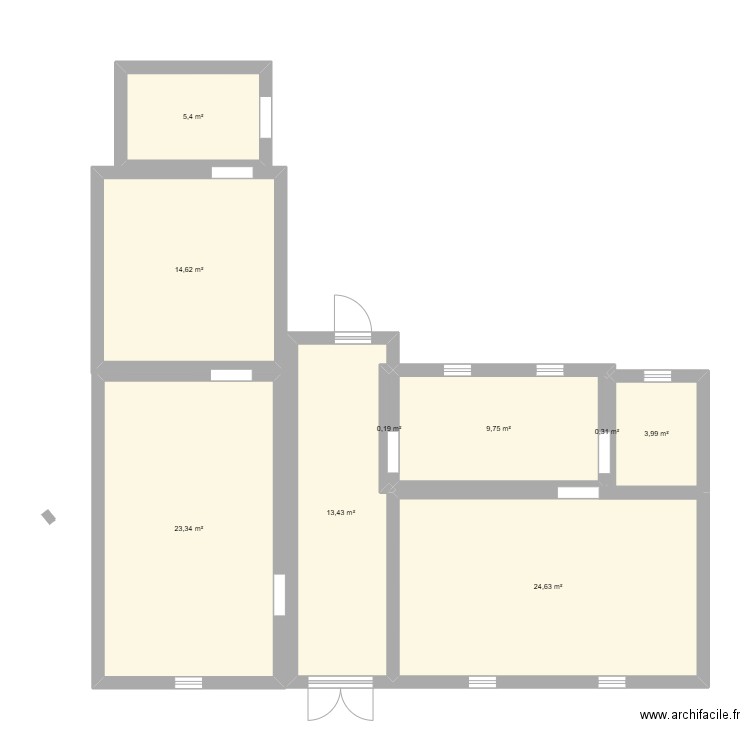 plan RDC. Plan de 9 pièces et 96 m2