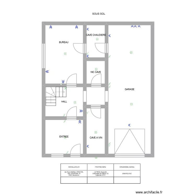 SOUS SOL. Plan de 8  et 79 m²