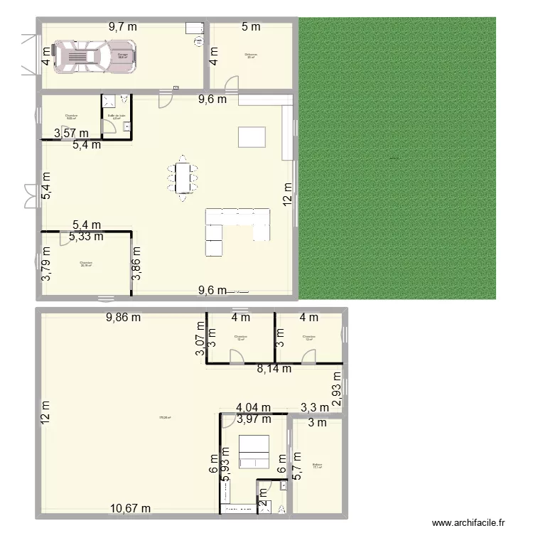 maison1. Plan de 10  et 449 m²