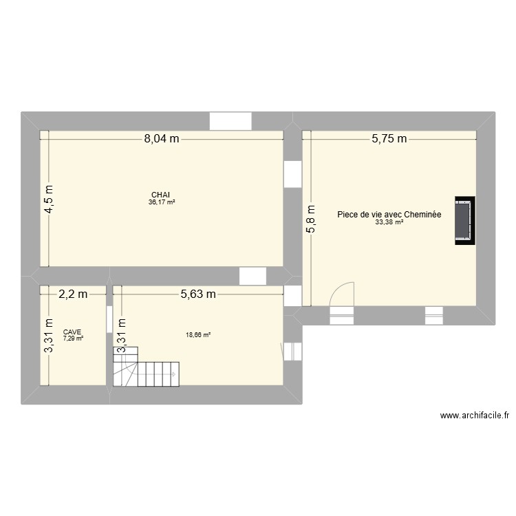 Chemin de SAINTES REZ DE JARDIN. Plan de 4 pièces et 96 m2
