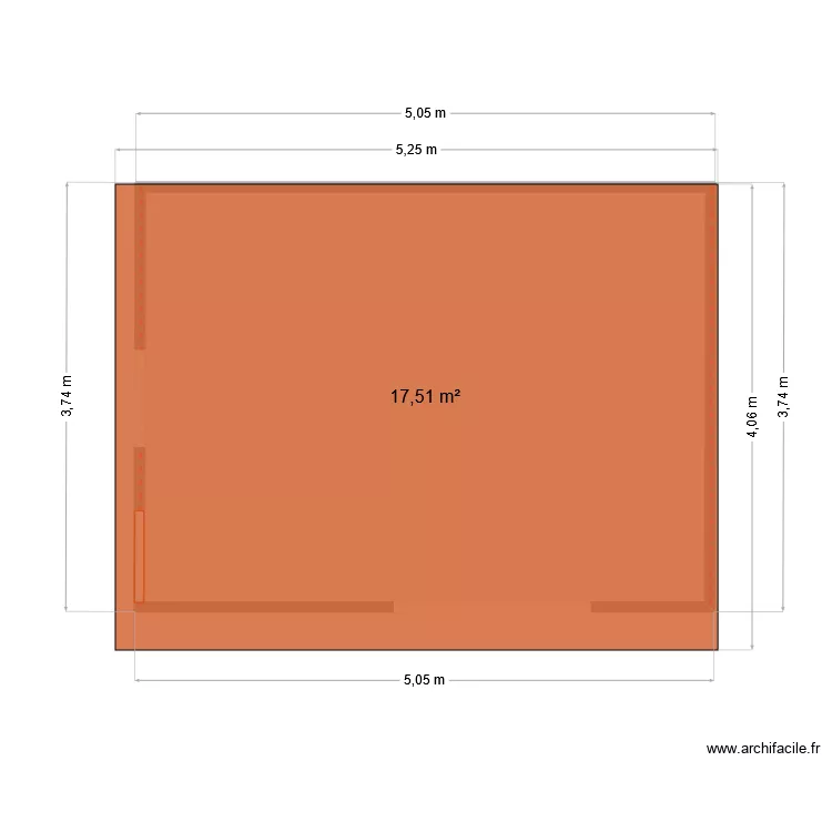 cabanon. Plan de 1  et 18 m²