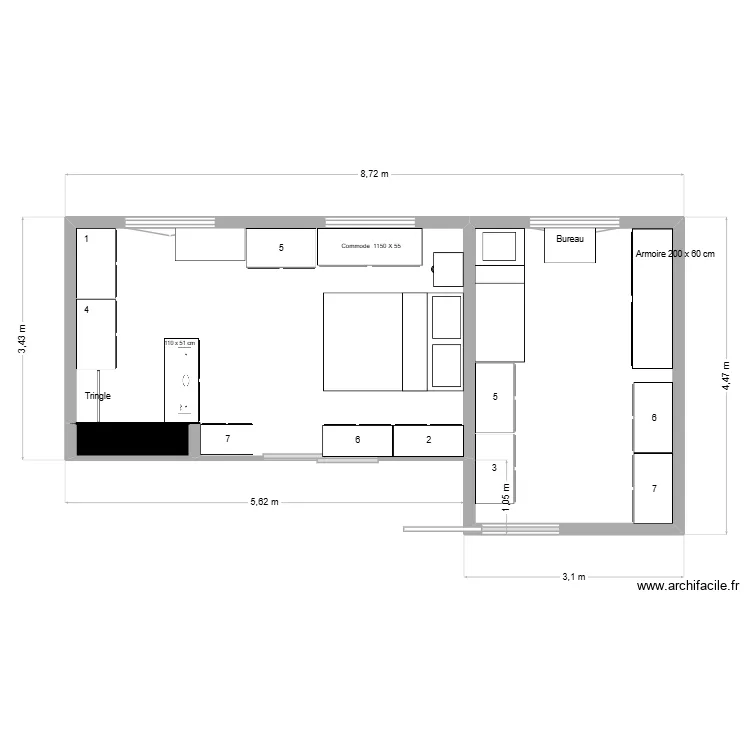 muriers 3. Plan de 3  et 29 m²