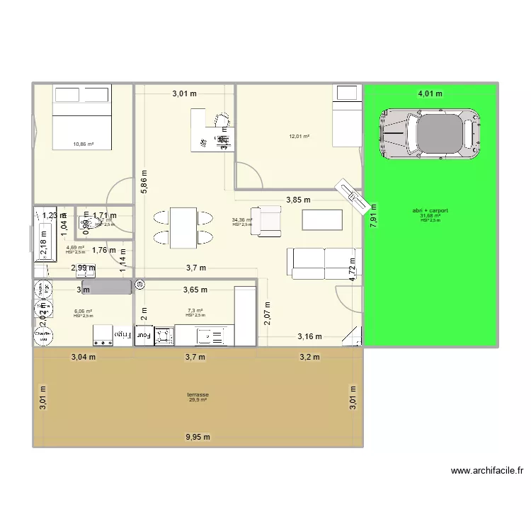 plan 1 maison cube. Plan de 9 pièces et 139 m²