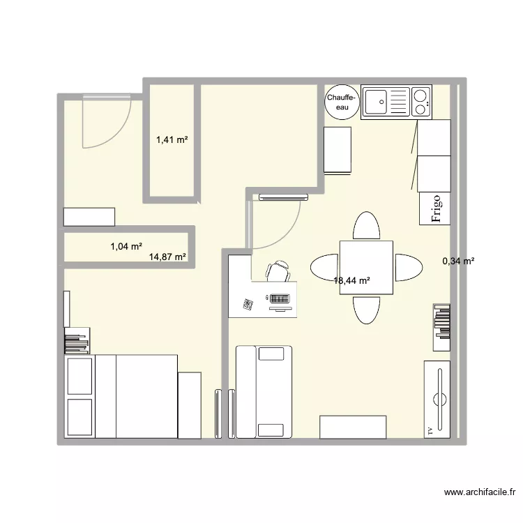 dcencek. Plan de 5  et 36 m²