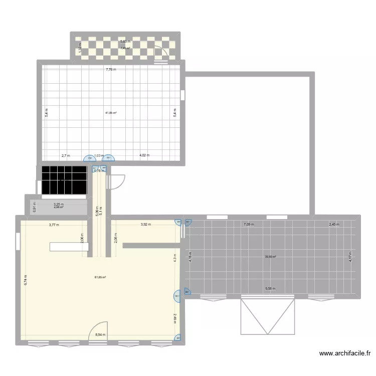 BP2 gestion. Plan de 6  et 158 m²