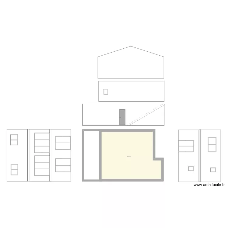fa&ccedil;ades seyne . Plan de 