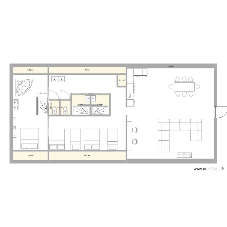 CORBIN CHARLIE. Plan de 9 pièces et 23 m2
