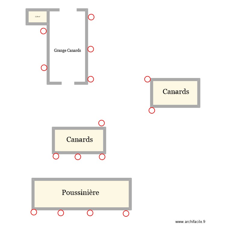 Canards de Beauregard. Plan de 4 pièces et 53 m2