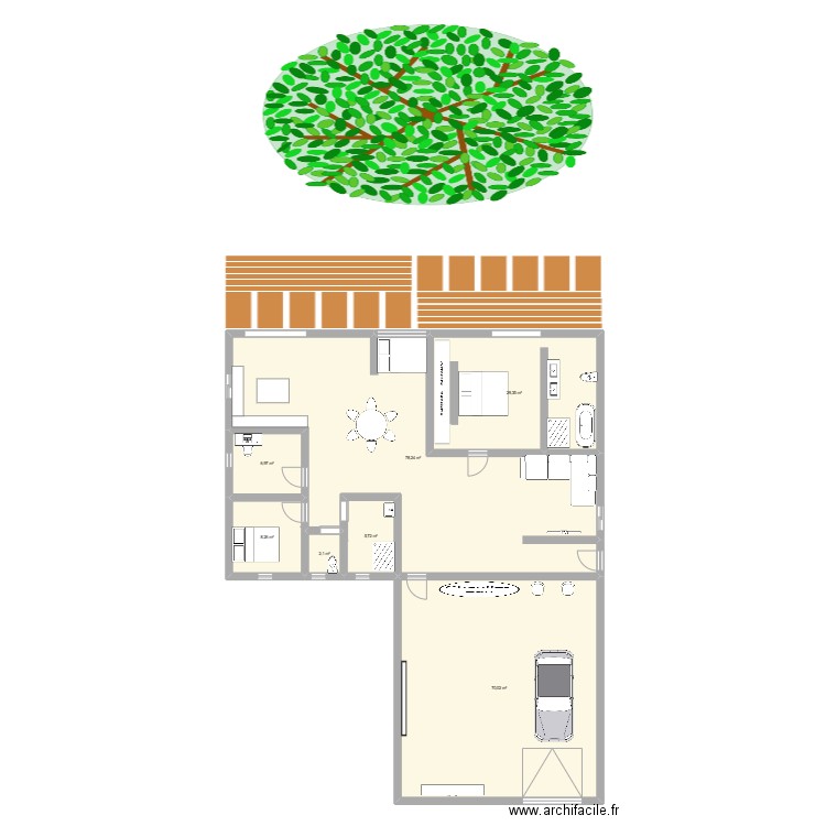 1ER PLAN. Plan de 7 pièces et 201 m2