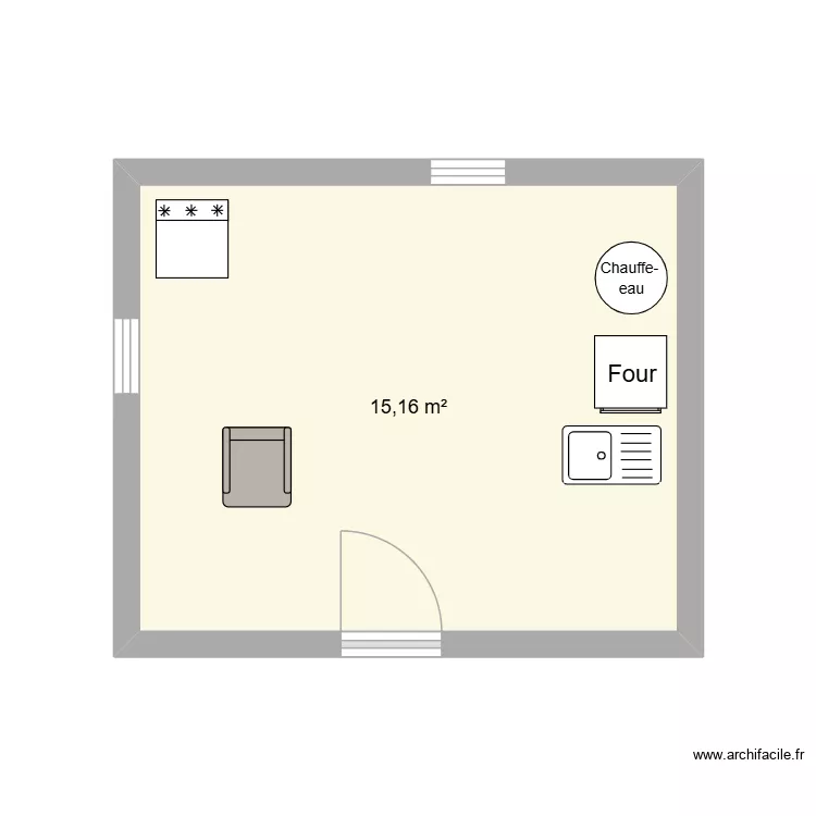 Cuisine. Plan de 1 et 15 m² Cuisine. Plan de 1 et 15 m²