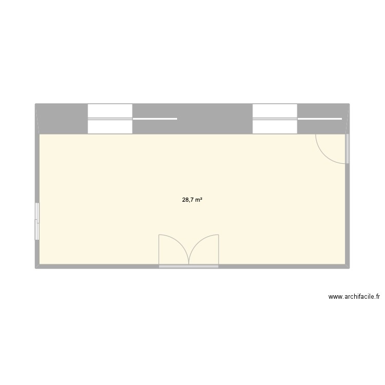 Véranda. Plan de 1 pièce et 29 m2