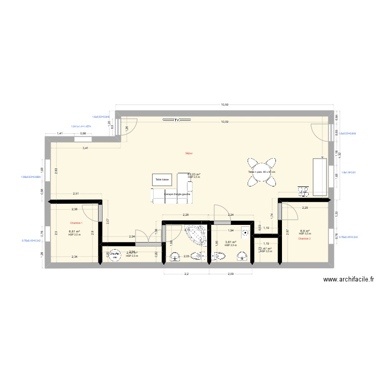 plan 5608B_Rev 4 sep 2025. Plan de 6 pièces et 88 m2