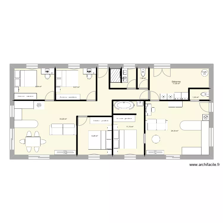 New Stockage inclus 17mx8m. Plan de 10  et 115 m²