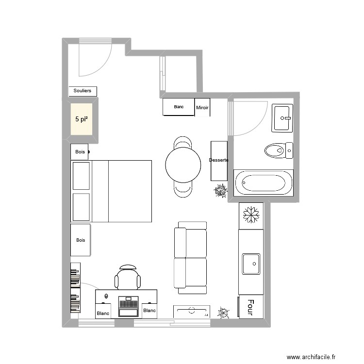 2745, Jeanne-d'Arc. Plan de 1 pièce et 0 m2