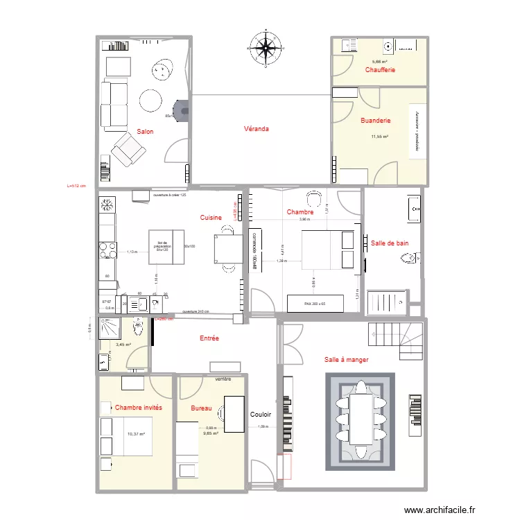 Plan r&eacute;alisations. Plan de 5  et 41 m²
