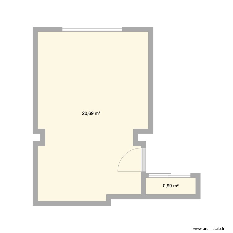 Office-Fist-floar-BG. Plan de 2 pièces et 22 m2