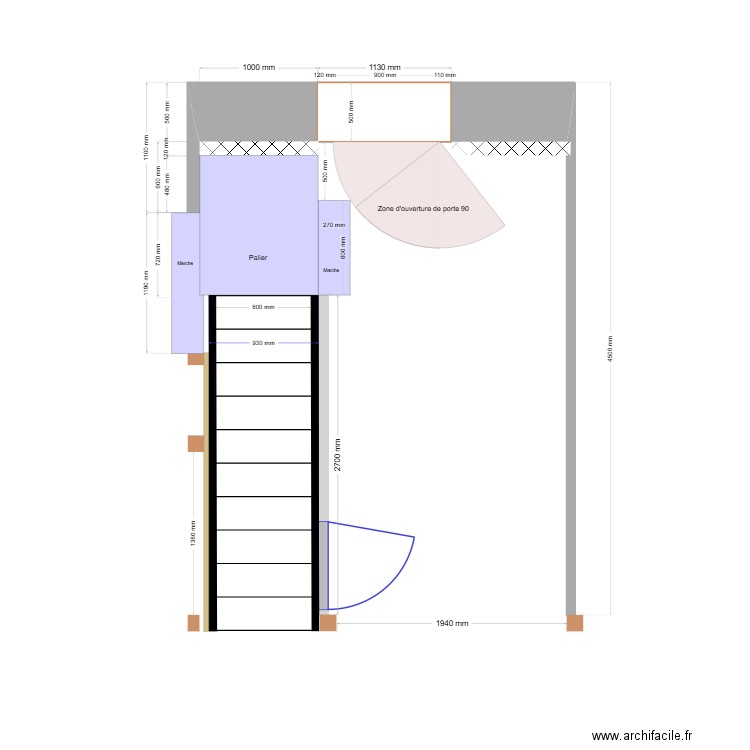 BREI-ESCALIER 90 Pose en applique. Plan de 0 pièce et 0 m2