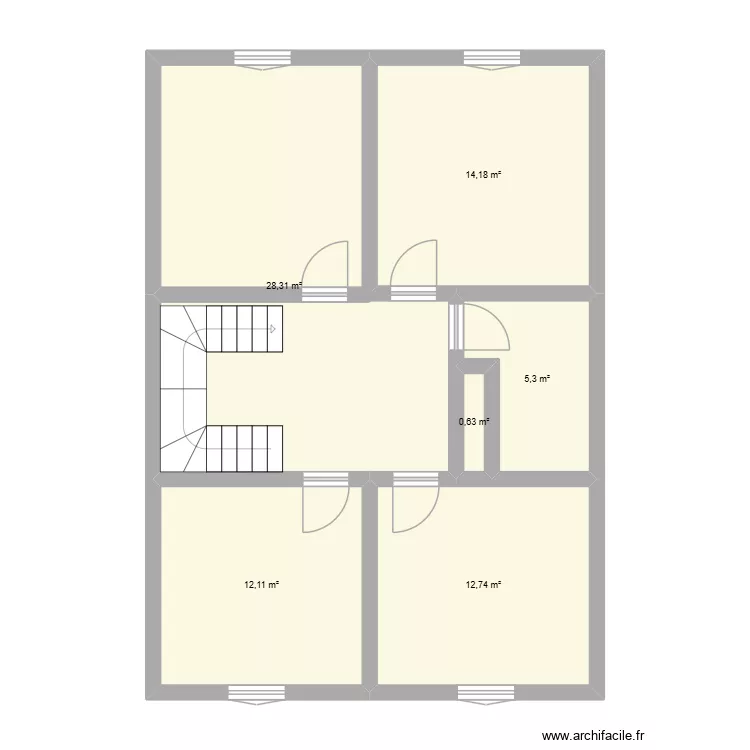 ETAGE 1. Plan de 6  et 73 m²