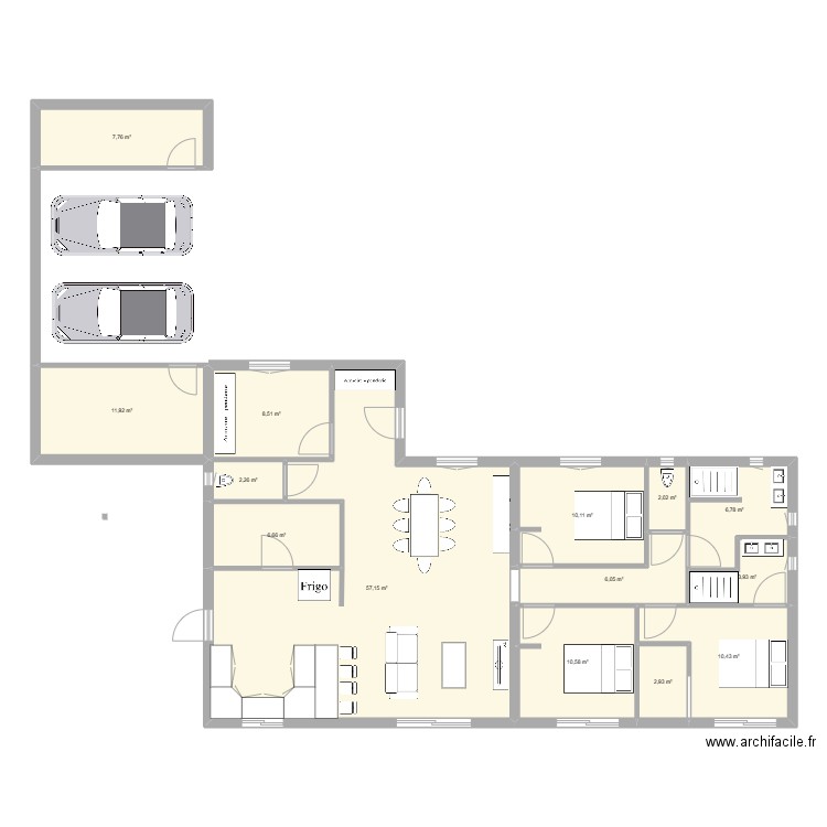 Maison 3. Plan de 14 pièces et 147 m2