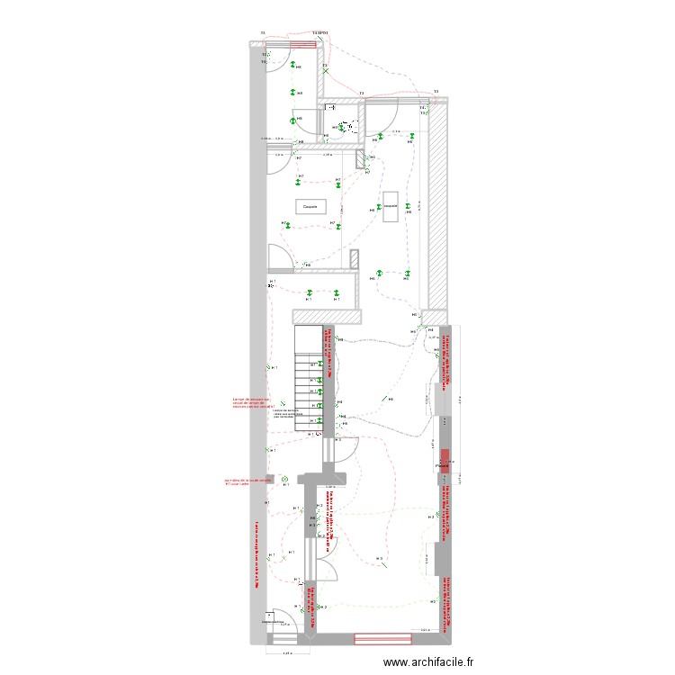 rez de chausse éclairage. Plan de 0 pièce et 0 m2