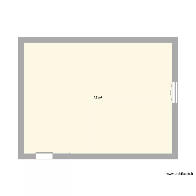 chef doeuvre. Plan de 1 pièce et 37 m²