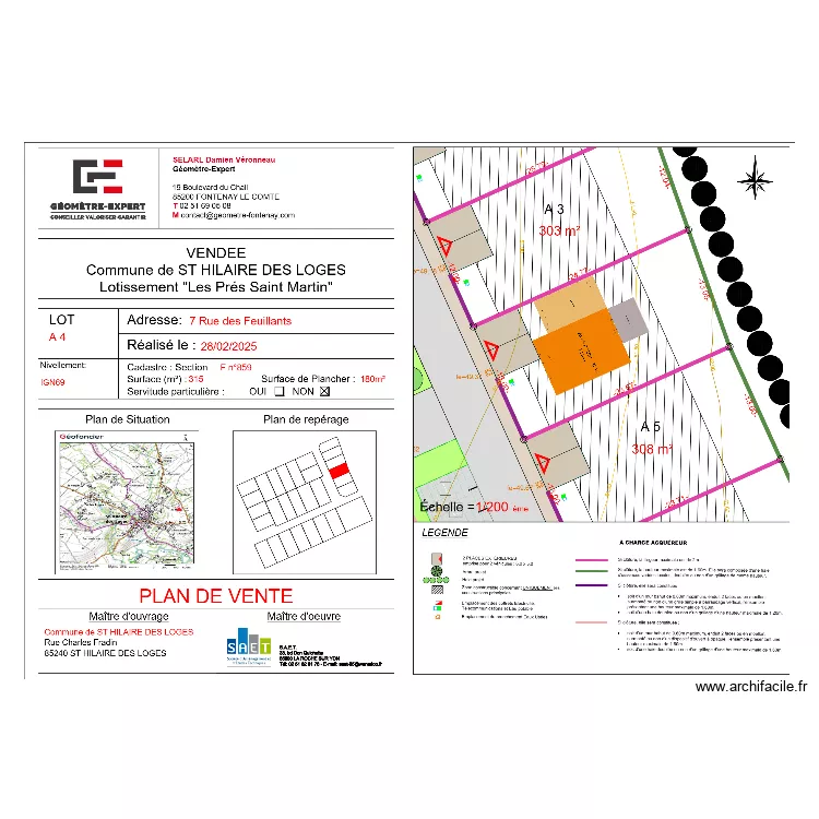 Saint Hilaire des Loges - A4. Plan de Saint Hilaire des Loges - A4. Plan de