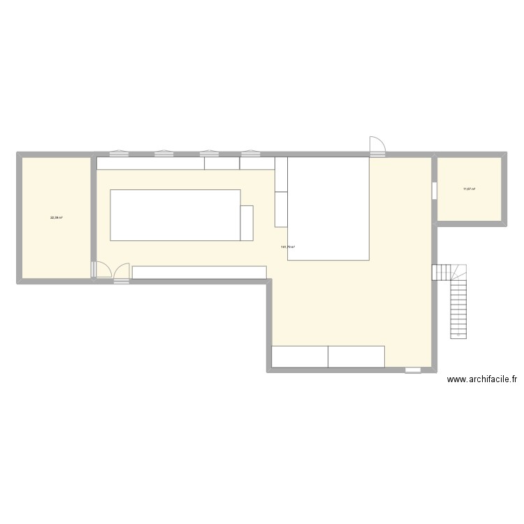 Cagnetta. Plan de 3 pièces et 175 m2