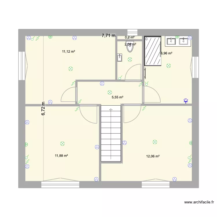 R+1 VINK. Plan de 7  et 50 m²