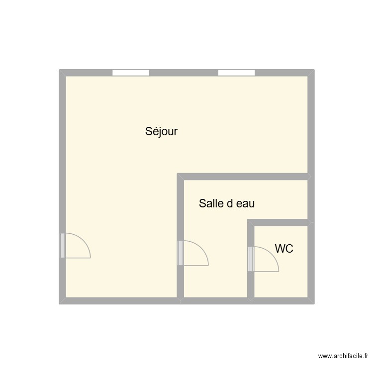 2510 LE BIHAN R+1 GAUCHE. Plan de 3 pièces et 13 m2