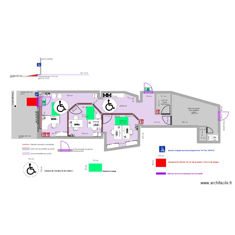 WIMOOV CAUDRY APRES TRAVAUX Espace d'usage et manoeuvre. Plan de 7 pièces et 66 m2