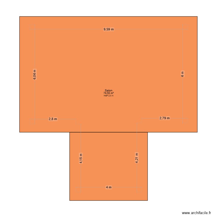 ZEN. Plan de 1 pièce et 75 m2