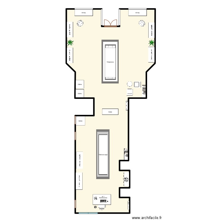 Partie vente . Plan de 1 pièce et 156 m2