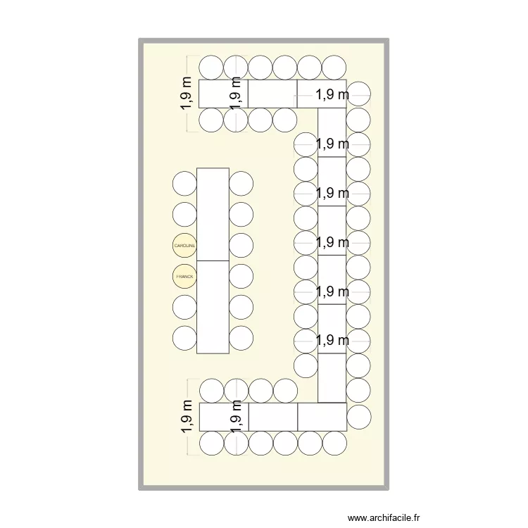 La Baie Tables U. Plan de 1 pièce et 66 m²