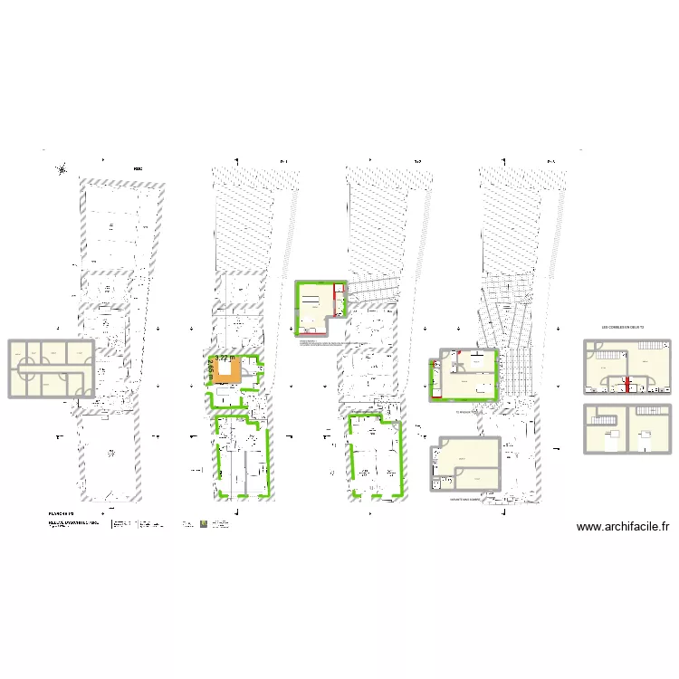 plancoet. Plan de 34  et 245 m²