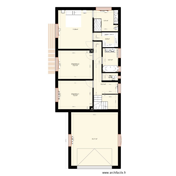 Plan Maison Réno Johan. Plan de 21 pièces et 218 m2