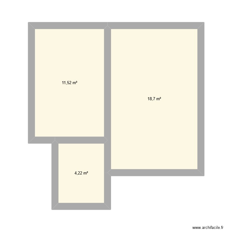 cognin. Plan de 3 pièces et 34 m2