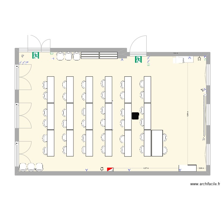 Salle Vulcain 344. Plan de 1 pièce et 99 m2
