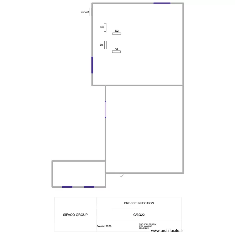 Presse injection G/3Q22 OK. Plan de 3  et 1460 m²