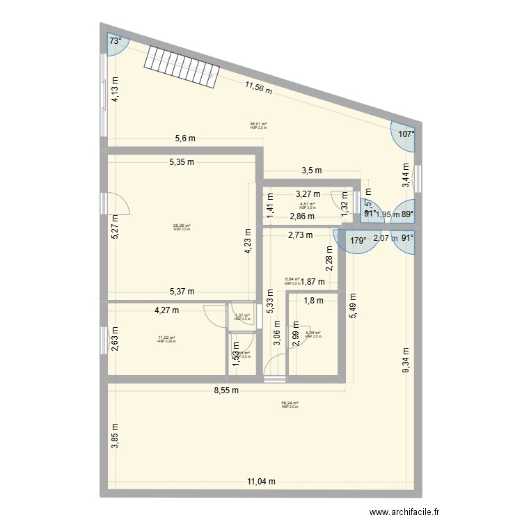 JOURDAN RDC PROJET. Plan de 9 pièces et 153 m2
