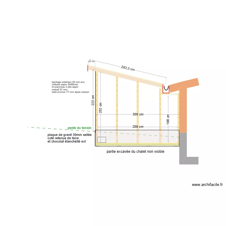 chalet de jardin montricher. Plan de 