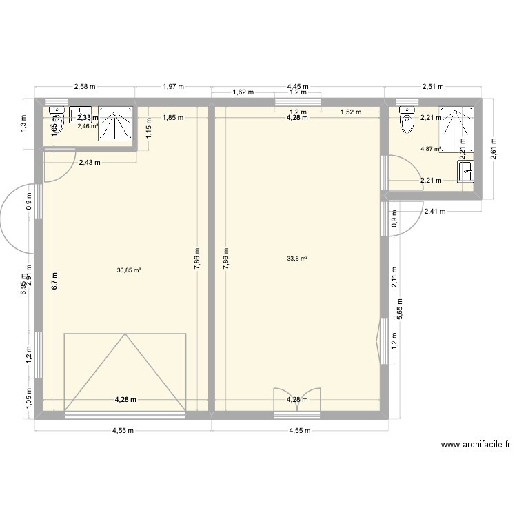 maison 109. Plan de 4 pièces et 72 m2