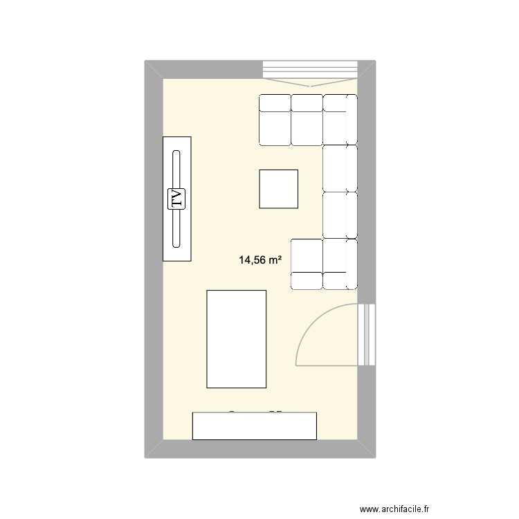 SALON. Plan de 1 pièce et 15 m2