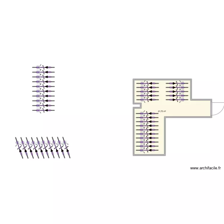Garage Velo E2 - Situation actuelle. Plan de 1 Pièce et 22 m² Garage Velo E2 - Situation actuelle. Plan de 1 Pièce et 22 m²