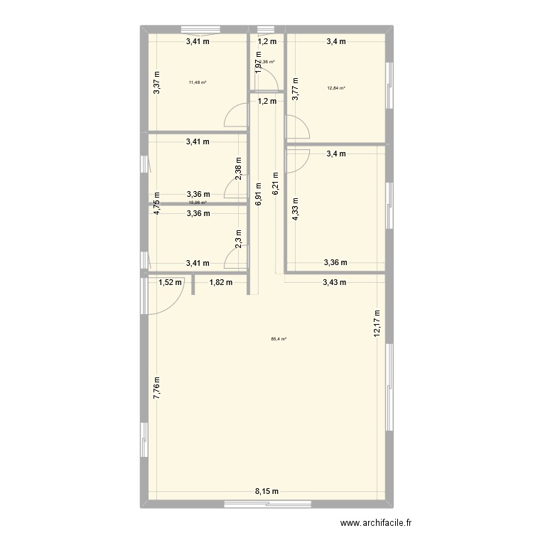 Maison. Plan de 5 pièces et 128 m2