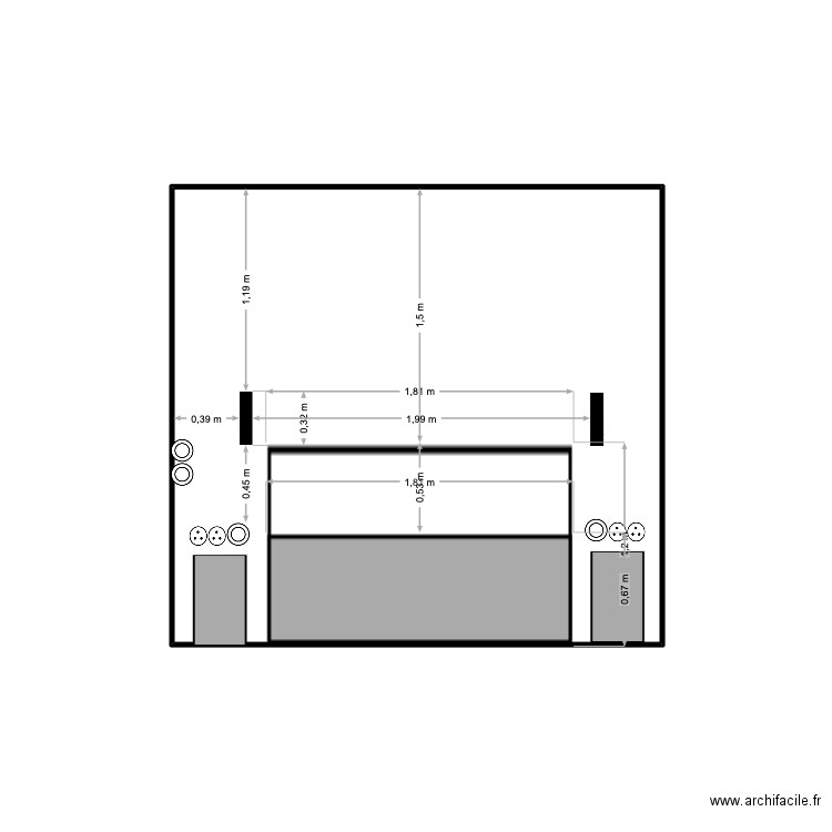 Marsac suite. Plan de 1 pièce et 8 m2