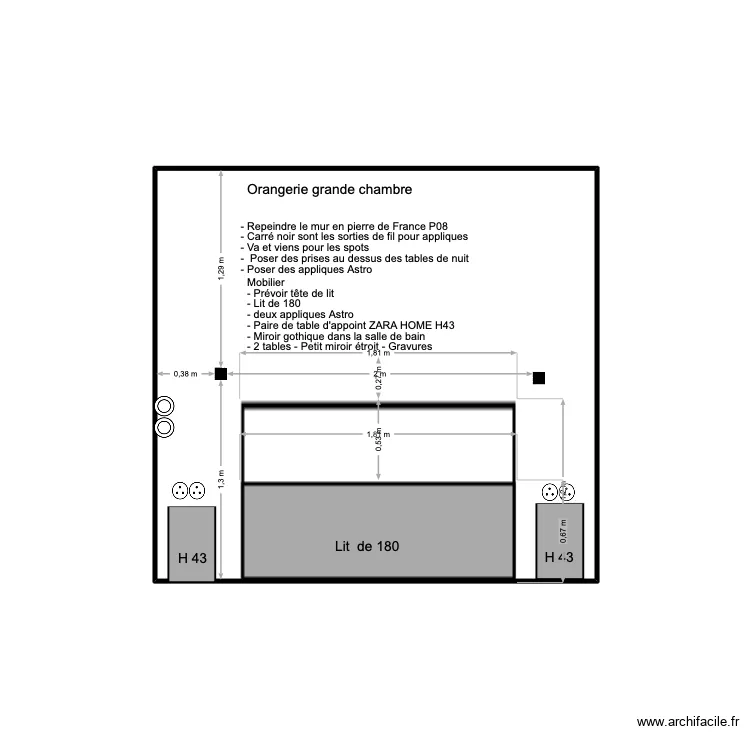 Marsac suite. Plan de 1 pièce et 8 m² Marsac suite. Plan de 1 pièce et 8 m²