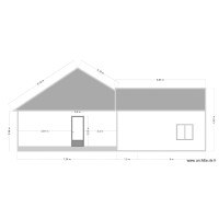 Plan facade Est toit ardoise garage 30m²