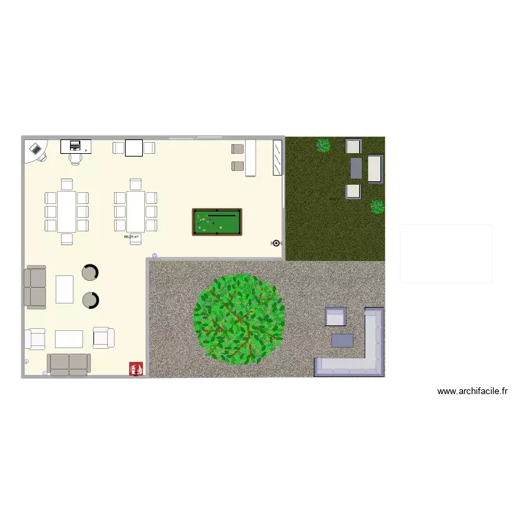 Plan de salle. Plan de 1 Pièce et 86 m² Plan de salle. Plan de 1 Pièce et 86 m²
