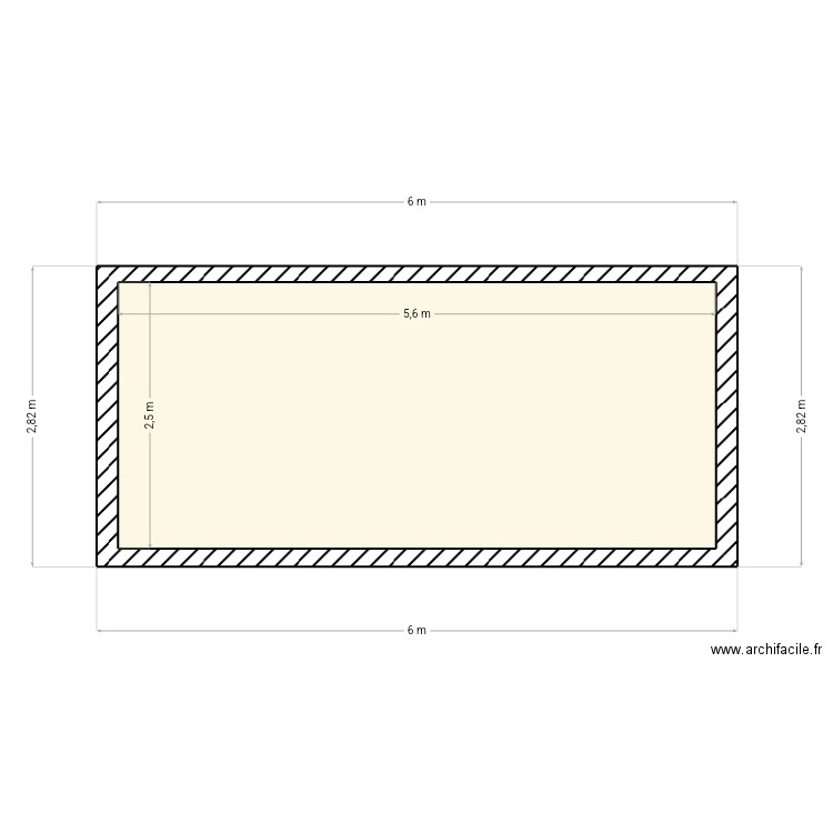 Plan coupe garage. Plan de 1 pièce et 14 m2