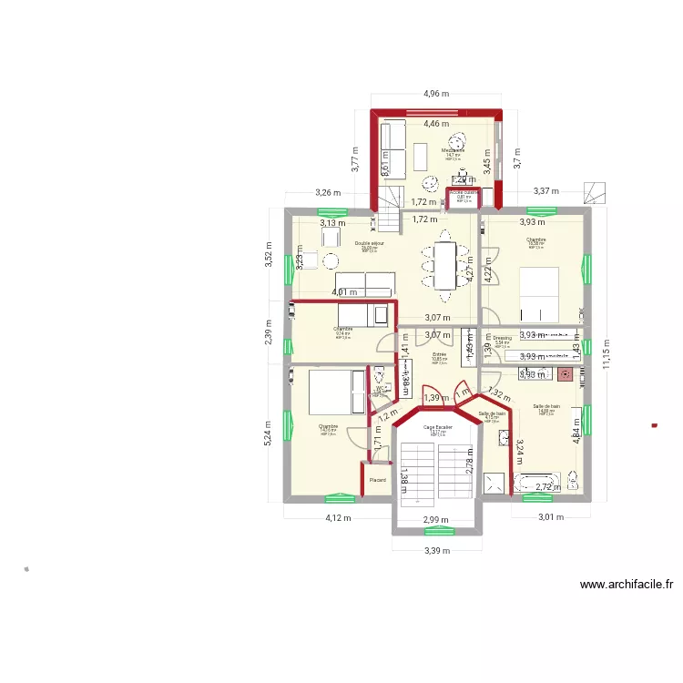 Plan1er Etage futur v3 inf. Plan de 13 pièces et 133 m² Plan1er Etage futur v3 inf. Plan de 13 pièces et 133 m²